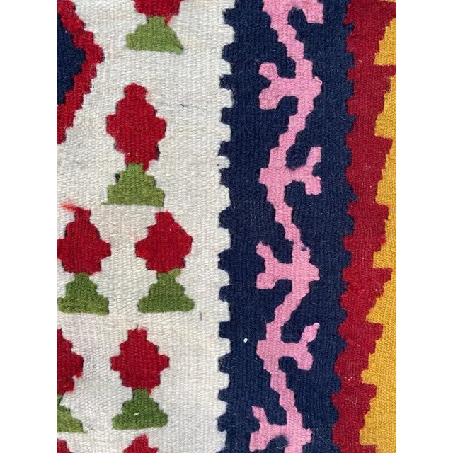 Textile Vintage Senneh Kilim For Sale - Image 7 of 14