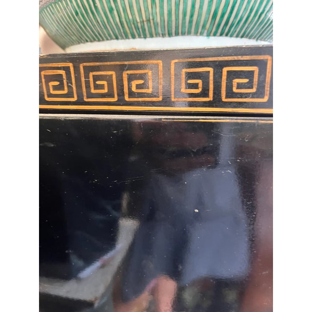 Henredon Black Lacquer Chinoiserie Chest on Stand Television Tv Cabinet Bar For Sale - Image 10 of 16
