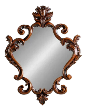 Hand Carved Cherry Wood Style Carved Mirror