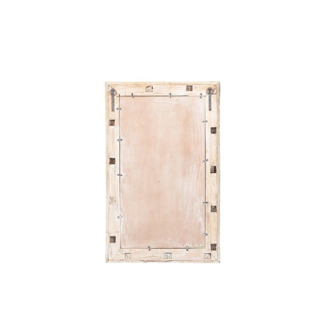 This Vintage Indian Bleached Teakwood Mirror is crafted from solid bleached teakwood and features a beautifully carved...
