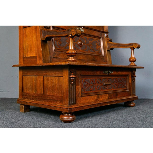 Brown Antique Bench Bookcase in Pine For Sale - Image 8 of 18