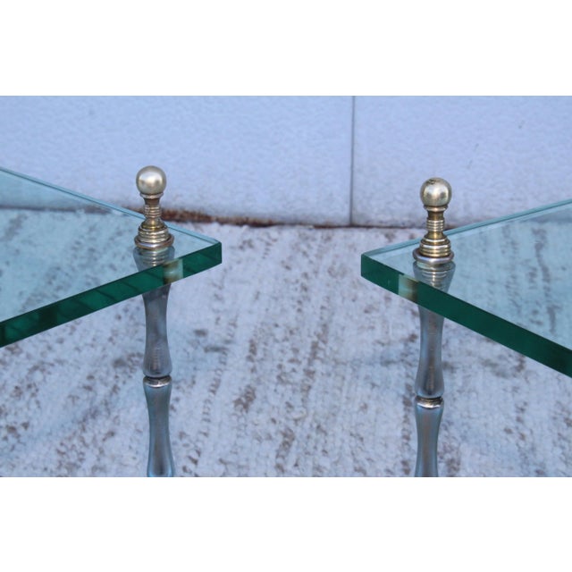 Faux Bamboo Two-Tier End tables by Baker - A Pair For Sale - Image 10 of 13