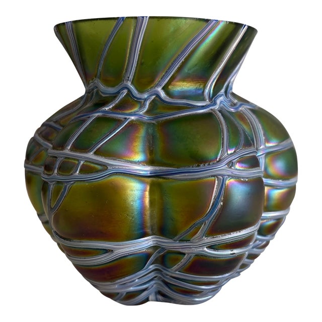 1900s Pallme-Konig & Habel Bohemian Art Glass Vase. For Sale