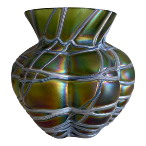1900s Pallme-Konig & Habel Bohemian Art Glass Vase.