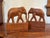 Brown Vintage Wooden Carved Elephant Bookend Pair For Sale - Image 8 of 8
