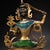 Late 20th Century Gilt Bronze Manjushri Statue Bodhisattva Sword Lotus Sculpture 7.9" For Sale - Image 4 of 9