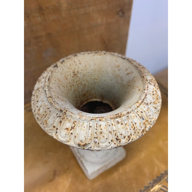 French Petite Antique French Cast Iron Urn For Sale - Image 3 of 6