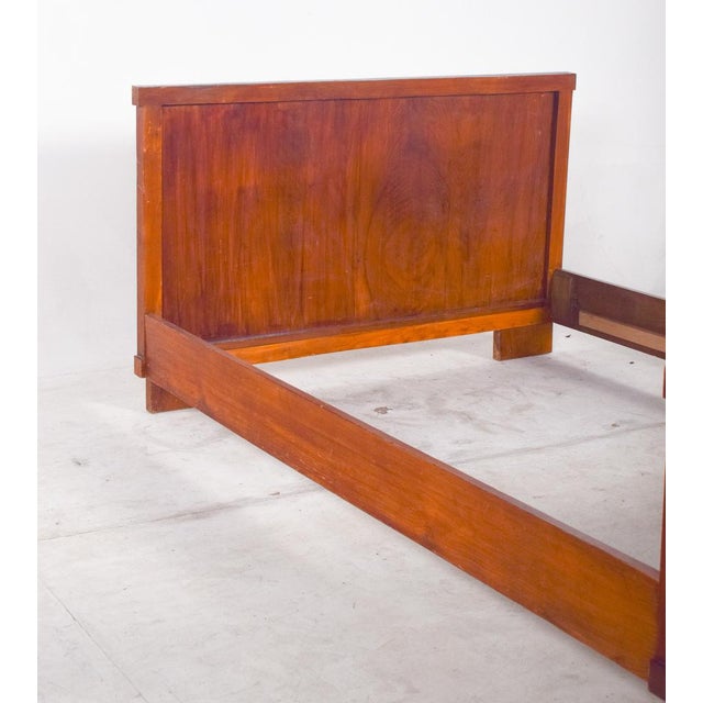 Mid-Century Modern Portuguese Wooden Bed Frame, 1950 For Sale - Image 4 of 10