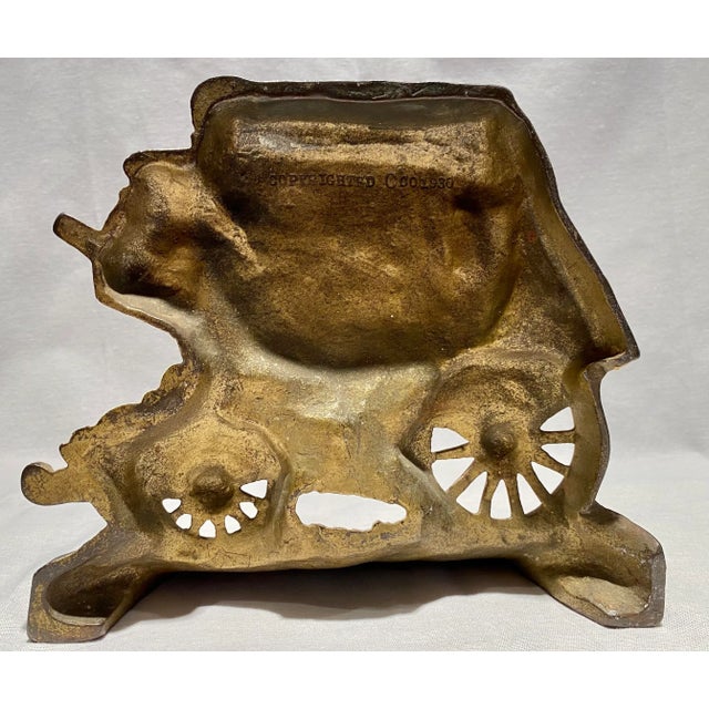 Awesome Antique Cast Metal Door Stop with a wonderful “Old Western” Stagecoach Theme- Original Paint, Marked C co 1930...