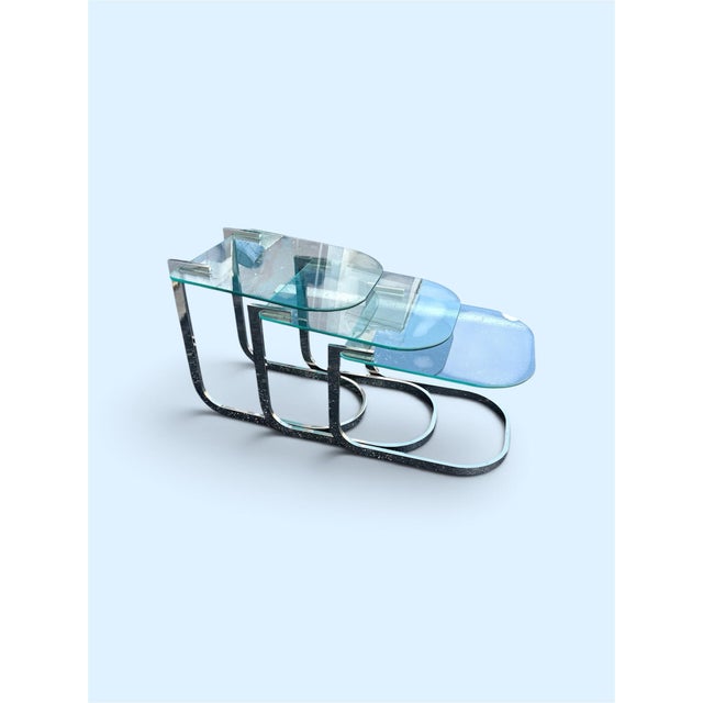 Mid 20th Century Mid 20th Century Chrome Nesting Tables For Sale - Image 5 of 5