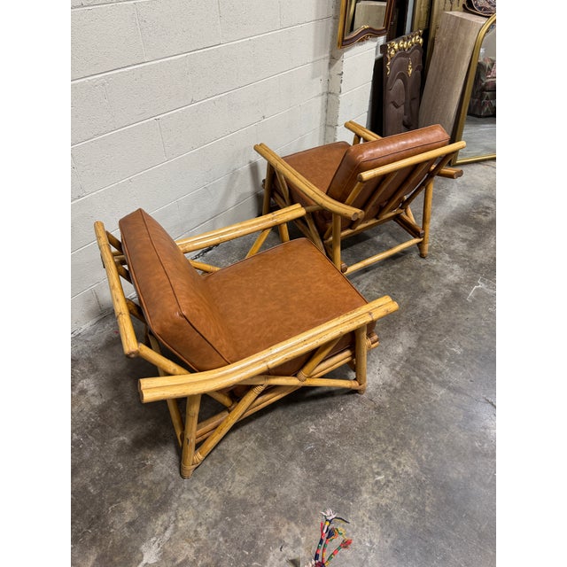 Great pair of bamboo chairs that I believe pre-date John Wisner and Henry Link. Excellent vintage condition. Cushions were...