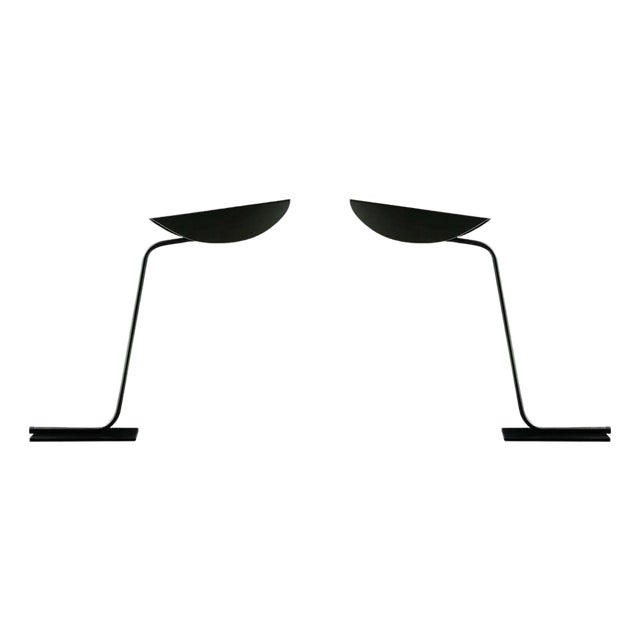 Anodic Bronze & Black Plume Table Lamps by Christophe Pillet for Oluce, Set of 2 For Sale