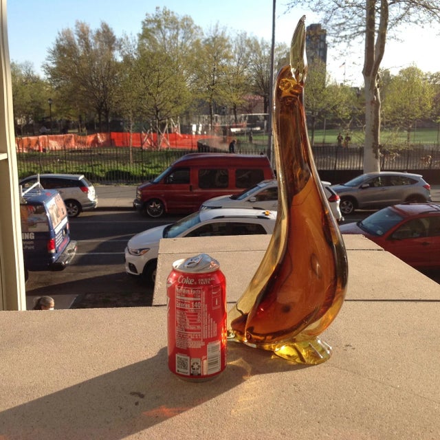 1950s Tall Sommerso Glass Caramel to Clear Penguin For Sale - Image 10 of 13