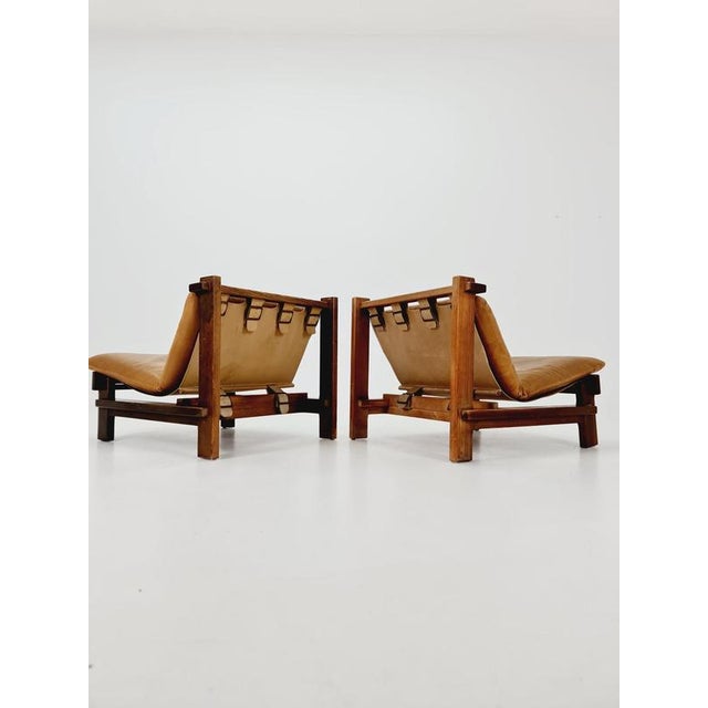 Mid-Century Modern Lounge Chair in Leather and Wood by Carl Straub, 1960s For Sale - Image 10 of 17
