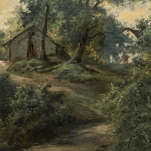 Antique Framed Oil Painting on Canvas by Georges Crehay (1849-1933) For Sale - Image 12 of 16