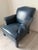 Donghia 1990’s Mid Century Donghia Navy Blue Leather Club Chair For Sale - Image 4 of 9