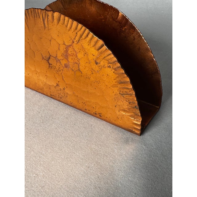 Metal Vintage Southwestern Hammered Copper Napkin Holder For Sale - Image 7 of 12