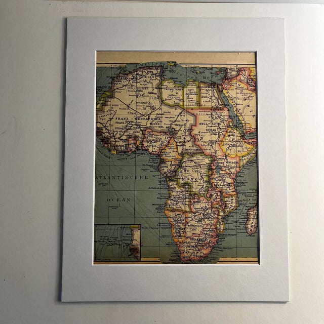 1930 German Map of Africa Matted Print For Sale In New York - Image 6 of 6