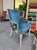 Shabby Chic Twin Blue Velvet Floral/Peacock Accent Chairs For Sale - Image 3 of 8