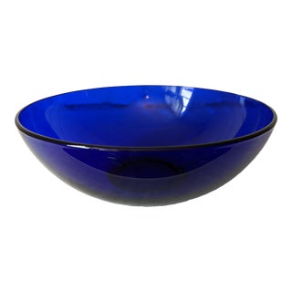 Vintage Large Cobalt Blue Bowl For Sale