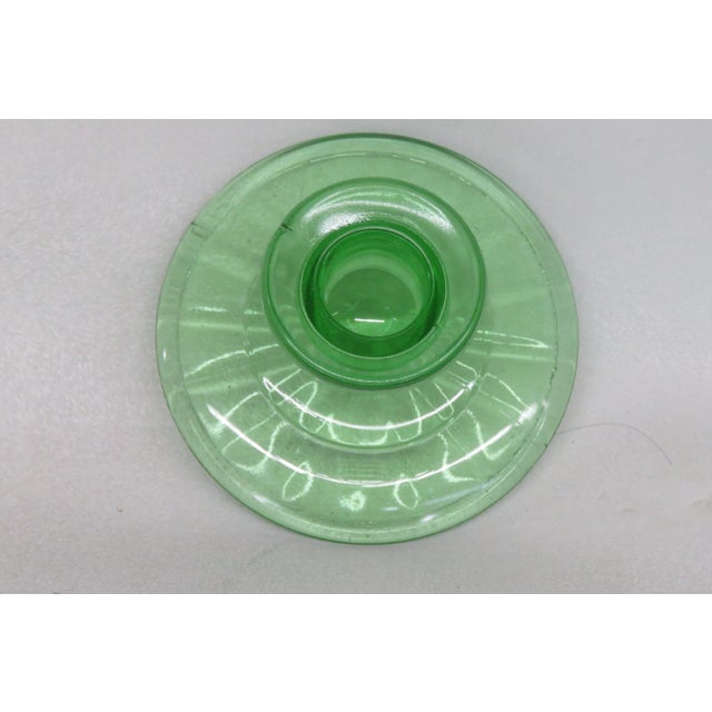 Green Depression Glass Single Candle Stick Holder Chairish