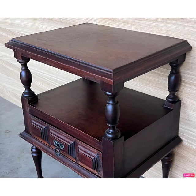20th Century Pair of Solid Carved French Nightstands with Low Drawer For Sale In Miami - Image 6 of 18