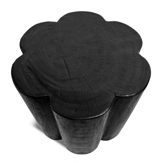 Black Solid Wood Modern Flower Stool / Side Table For Sale In Los Angeles - Image 6 of 10