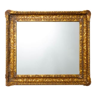 Antique Gilded Carved Wood Mirror With Ornate Frame For Sale