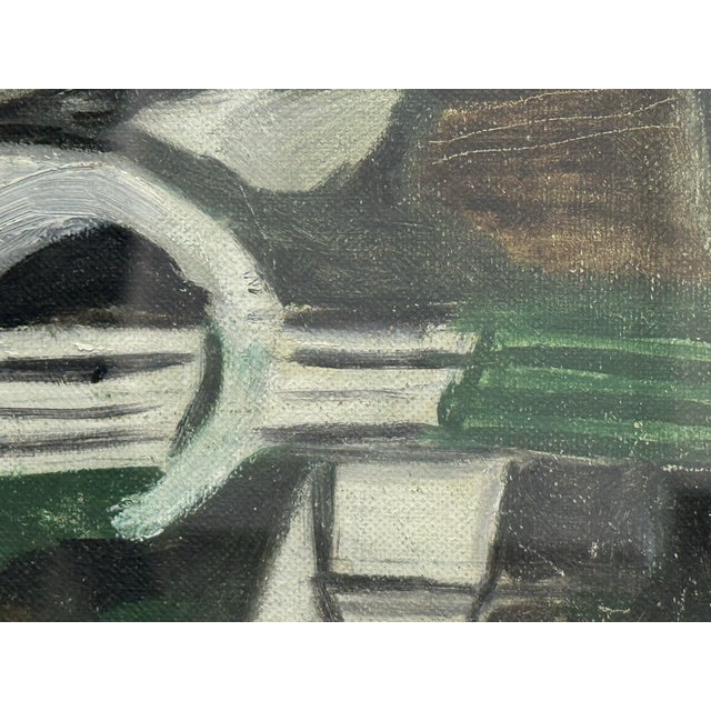 Georges Braque Style Fruit Dish + Fruit Basket Painting For Sale - Image 9 of 12