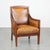 Art Deco Slender Leather and Wooden Armchair in Warm Cognac Color For Sale - Image 11 of 11