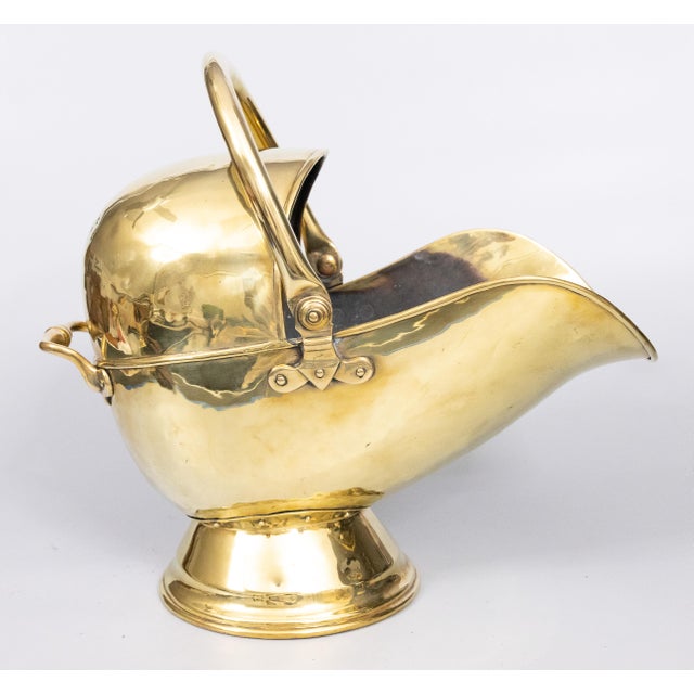Antique English Brass Helmet Fireside Coal Scuttle For Sale - Image 10 of 10