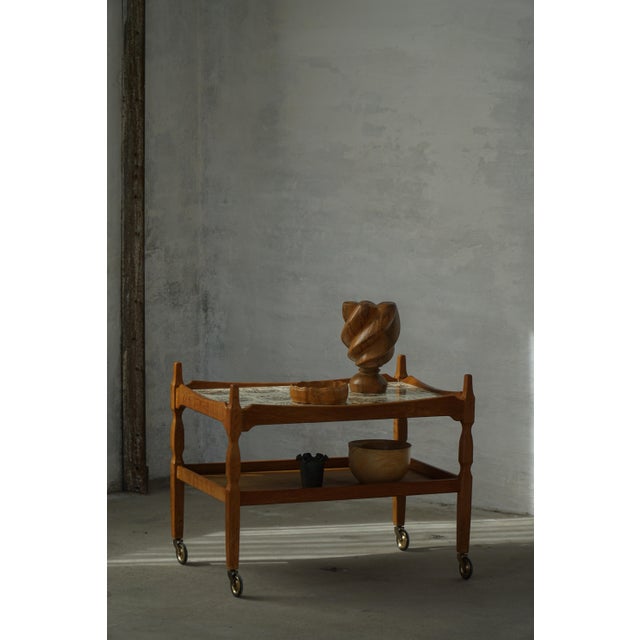 Danish Modern Serving Trolley with Tile Top by Henning Kjærnulf, Denmark, 1960s For Sale - Image 11 of 18