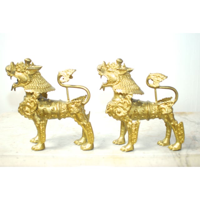 Brass Foo Dogs With Gilt Finish A Pair Chairish