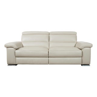 Cream Leather 3-Seater Sofa from Natuzzi For Sale