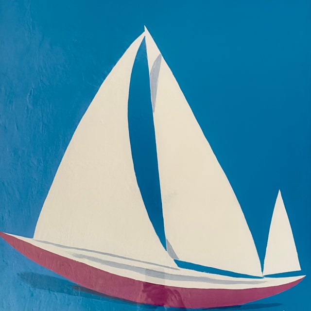 Mid-Century Modern Rare Limited Edition ‘Summer Sail’ S Teen Print by Michael Volbeacht, Signed, Numbered 171/1000 For Sale - Image 3 of 10