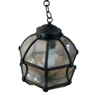 Early 20th Century Hourglass Ceiling Light With Wavy Glass For Sale