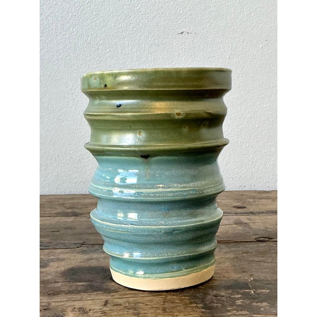 Vintage Original Studio Pottery Vase For Sale In West Palm - Image 6 of 12