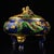 This striking vintage cloisonne enamel incense burner, or censer, features a rounded body supported by three curved legs...