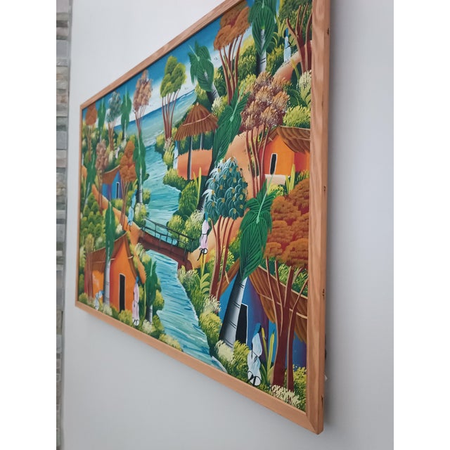 Felis, Caribbean Village Market, 2000s, Oil Paintings on Canvas, Set of 2 For Sale - Image 8 of 11