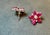 Modern Tutti Frutti Earrings Natural Ruby Carved Leaves & Diamond Earrings in 18 KWG For Sale - Image 3 of 8
