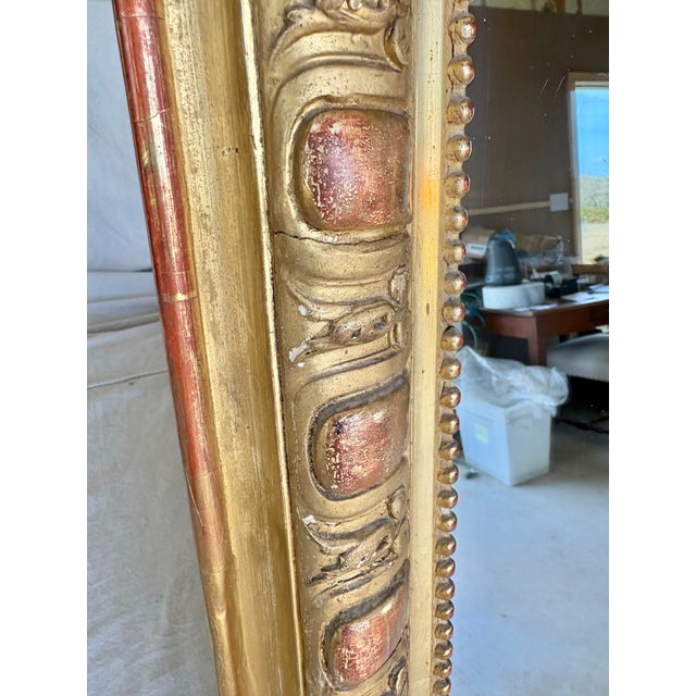 19th Century French Louis Philippe Giltwood Wall Mirror For Sale - Image 9 of 12