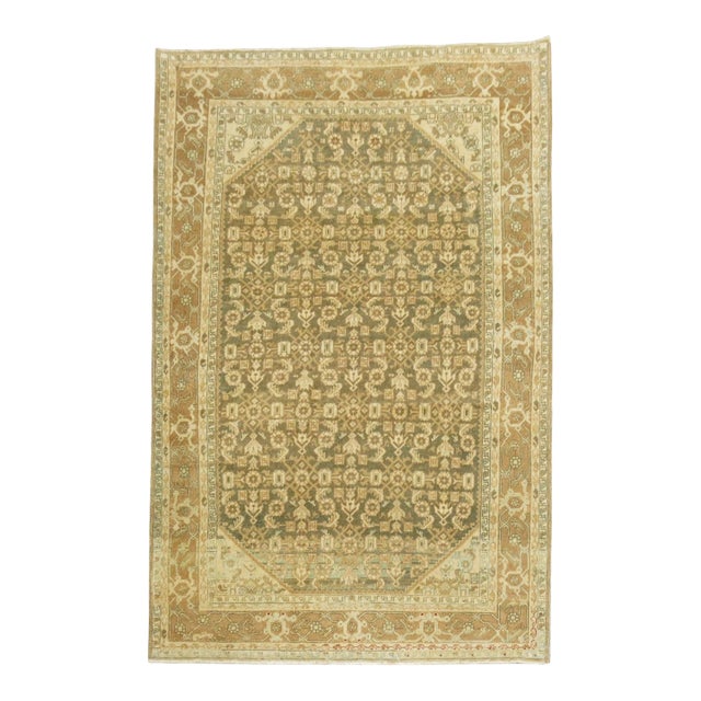 Early 20th Century Zabihi Collection Persian Malayer Earth Color Accent Size Rug - 4'10" x 6'9" For Sale