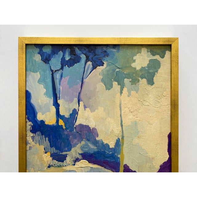 This Glenn Radtke rare vintage Fauvist " California Landscape " custom framed original one of a kind Mid Century Modernist...