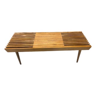 1960's Modernist Slatted Adjustable Bench For Sale