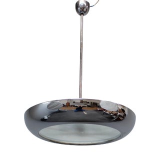 Bauhaus UFO Pendant Lamp by Josef Hůrka for Napako, Czechoslovakia, 1930s For Sale