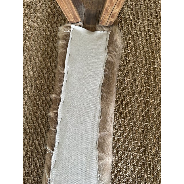 Antique Asian Shandong Elm Bench With Hide Upholstery For Sale - Image 11 of 12