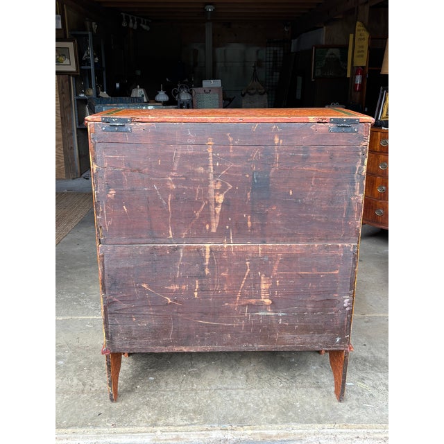 19th C. American Artisan Painted Mule Chest of Drawers For Sale - Image 15 of 18