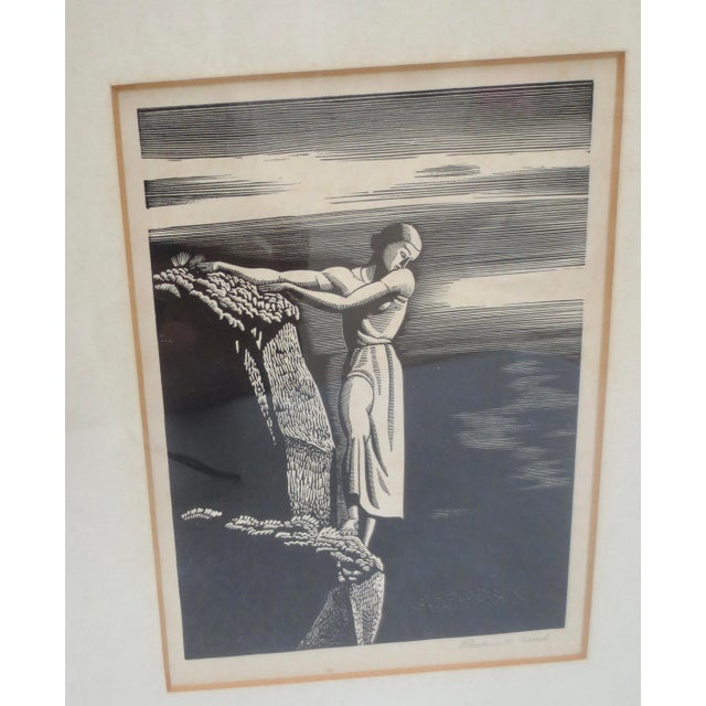 Rockwell Kent Rockwell Kent Girl on a Cliff Signed Print 1930 For Sale - Image 4 of 7