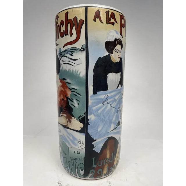 Ceramic Parisian La Place Clichy Umbrella Stand in Ceramic, 1950s For Sale - Image 7 of 12
