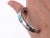 Late 20th Century 6 3/8" Vintage Zuni silver turquoise channel inlay bracelet c For Sale - Image 5 of 10